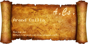 Arend Csilla névjegykártya