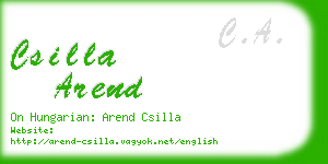 csilla arend business card
